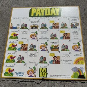 Vintage 1975 Pay Day Board Game Parker Bros Replacement Part & Pieces BOARD ONLY
